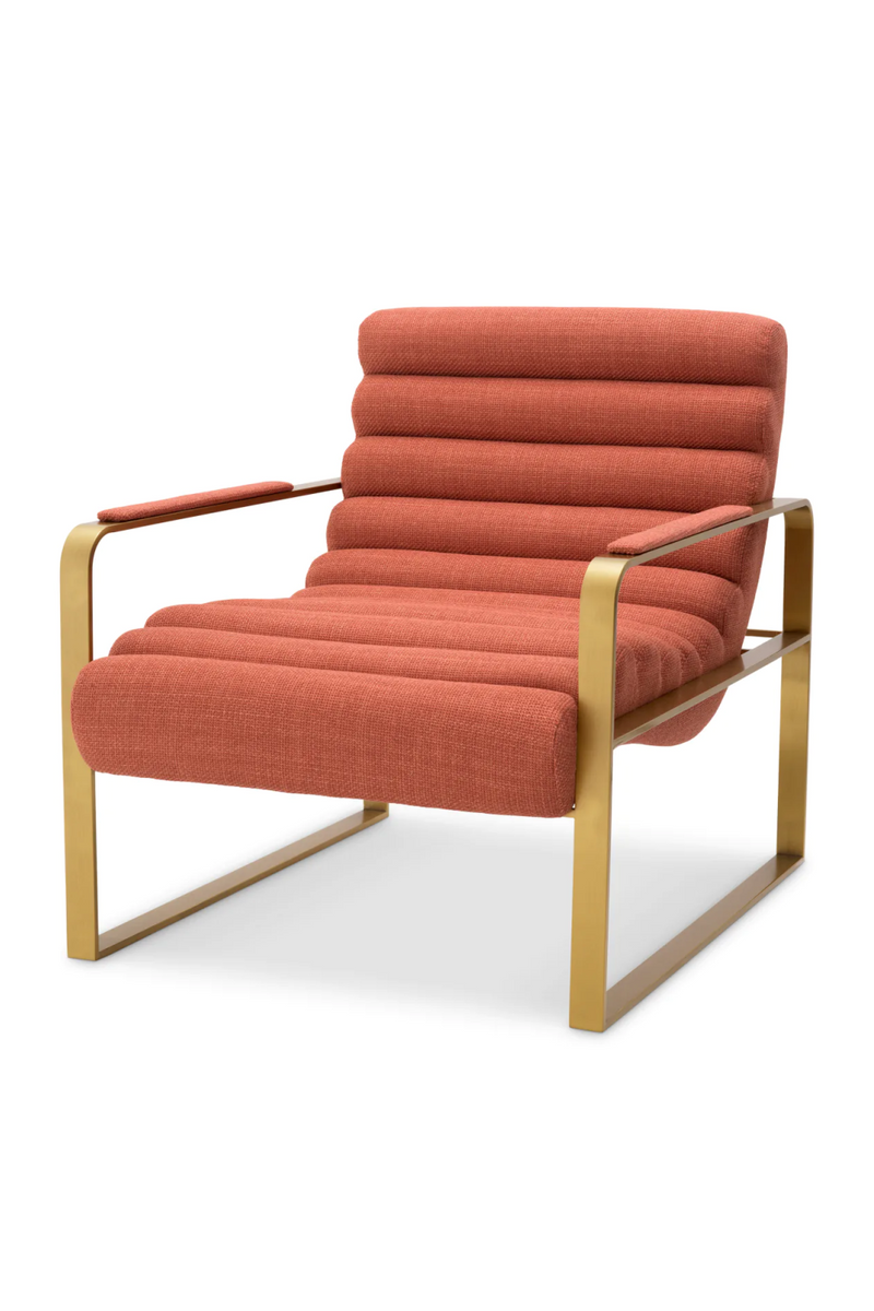 Fauteuil d'appoint en laiton brossé et en tissu orange | Eichholtz Olsen | Meubleluxe.fr