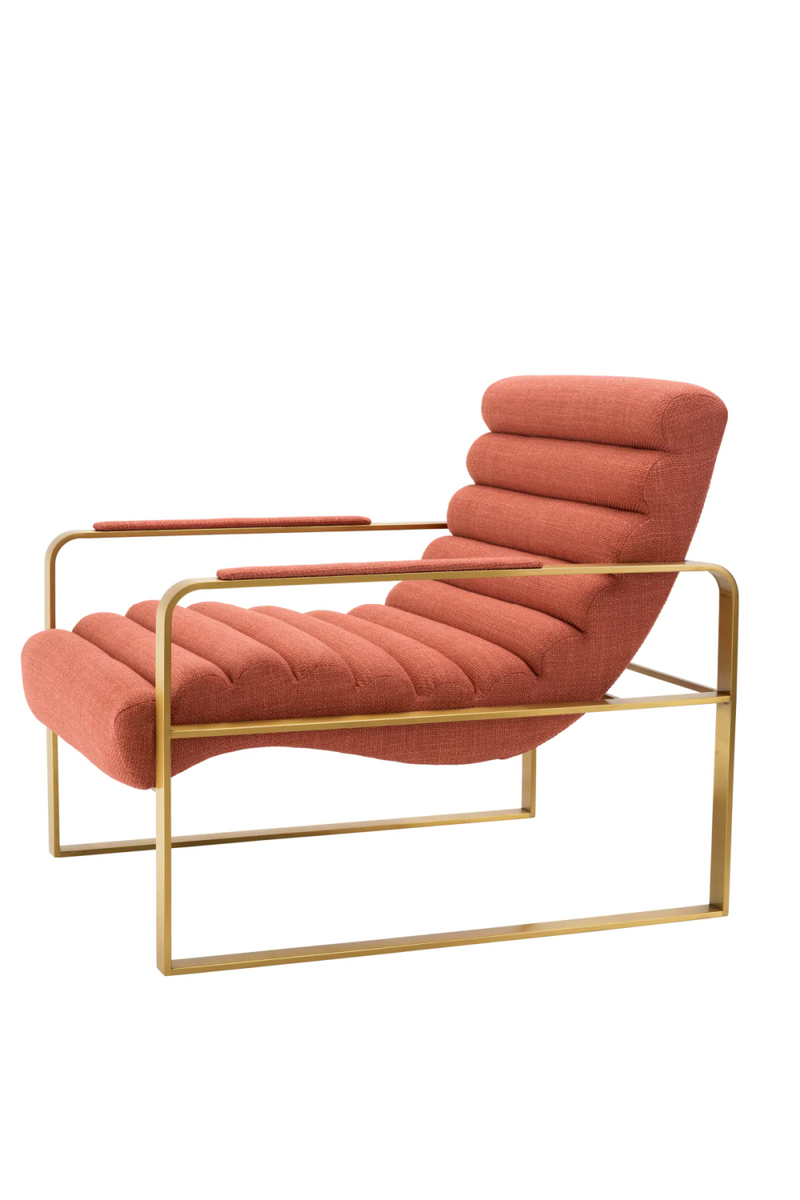 Fauteuil d'appoint en laiton brossé et en tissu orange | Eichholtz Olsen | Meubleluxe.fr