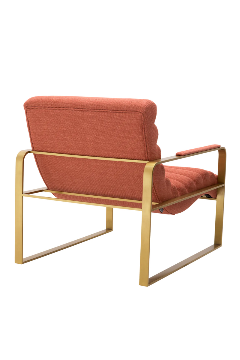 Fauteuil d'appoint en laiton brossé et en tissu orange | Eichholtz Olsen | Meubleluxe.fr