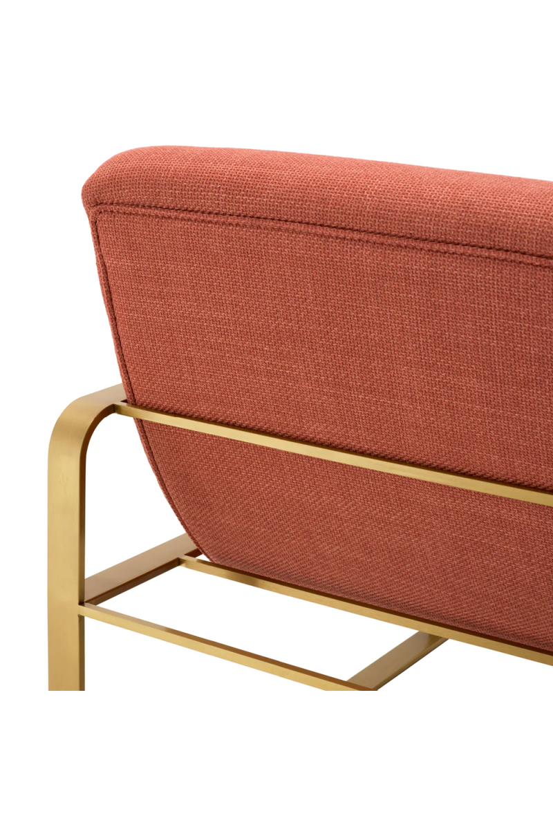 Fauteuil d'appoint en laiton brossé et en tissu orange | Eichholtz Olsen | Meubleluxe.fr