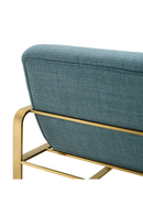 Fauteuil d'appoint en laiton brossé et en tissu bleu | Eichholtz Olsen | Meubleluxe.fr