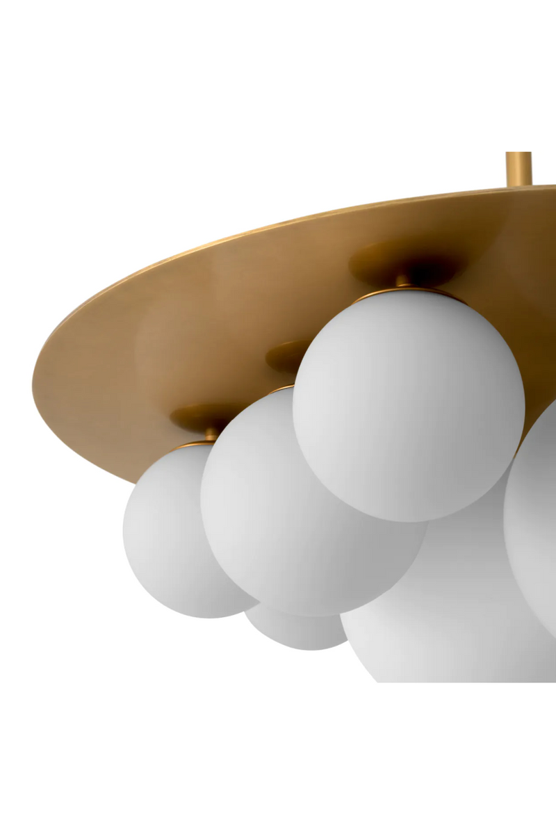 Lustre en laiton vieilli et verre blanc | Eichholtz Orsini | Meubleluxe.fr