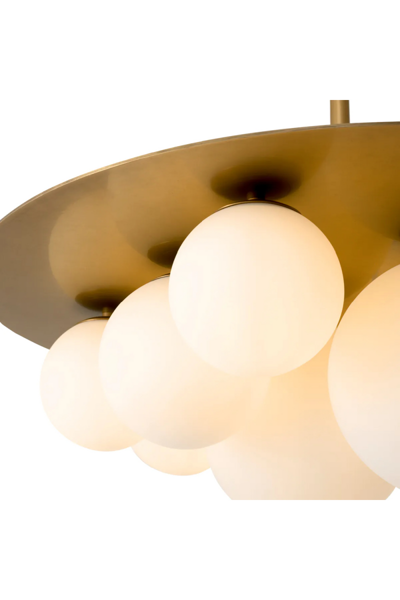 Lustre en laiton vieilli et verre blanc | Eichholtz Orsini | Meubleluxe.fr