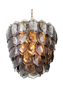 Lustre artisanal en verre fumé | Eichholtz Elias | OROA.fr