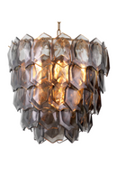 Lustre artisanal en verre fumé | Eichholtz Elias | OROA.fr