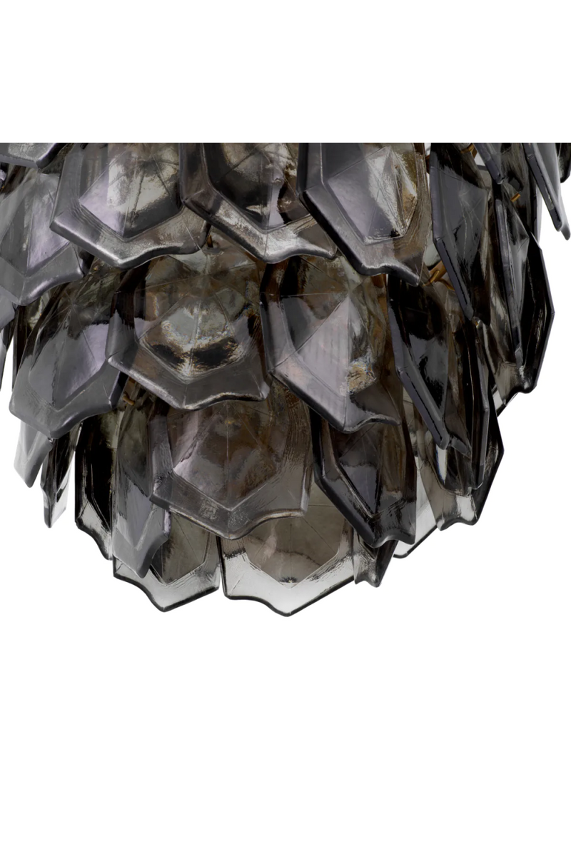 Lustre artisanal en verre fumé | Eichholtz Elias | OROA.fr