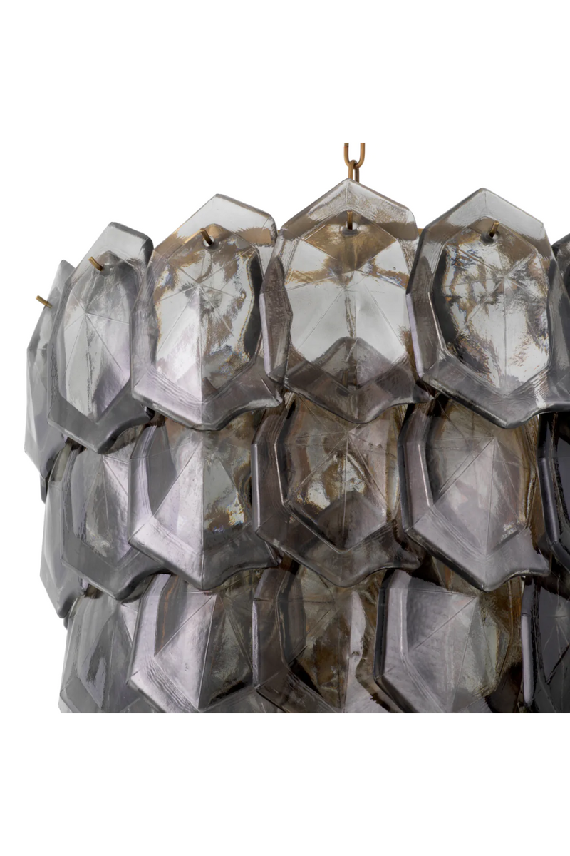 Lustre artisanal en verre fumé | Eichholtz Elias | OROA.fr