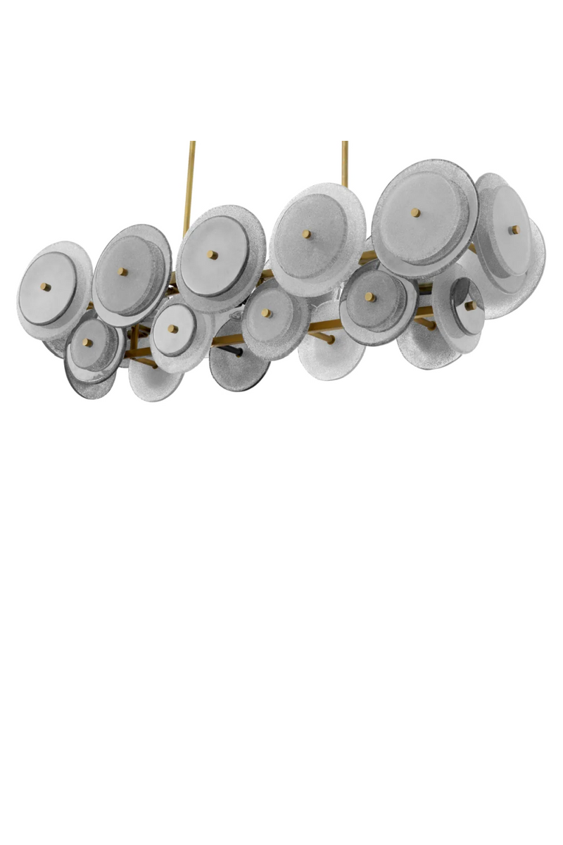 Lustre en laiton vintage et verre fumé | Eichholtz Hyde | OROA.fr