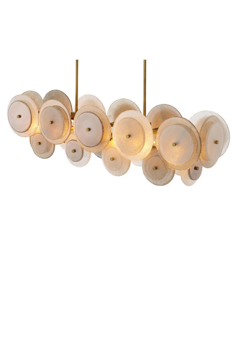 Lustre en laiton vintage et verre fumé | Eichholtz Hyde | OROA.fr