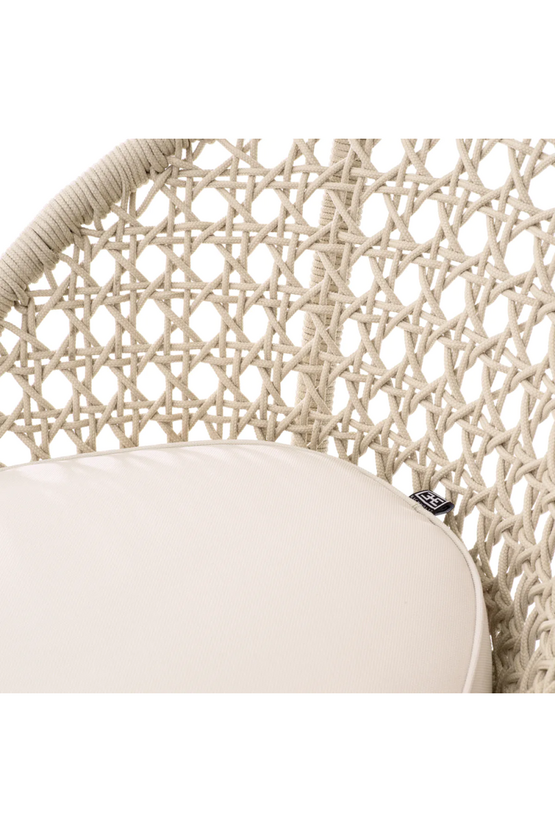 Tabouret de comptoir d'extérieur tressé crème | Eichholtz Trinity | OROA.fr