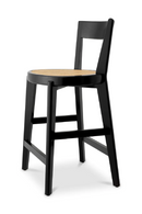 Chaise de comptoir en bois noir et rotin | Eichholtz Alvear | Meubleluxe.fr
