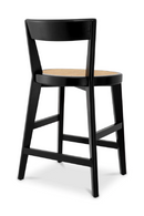 Chaise de comptoir en bois noir et rotin | Eichholtz Alvear | Meubleluxe.fr