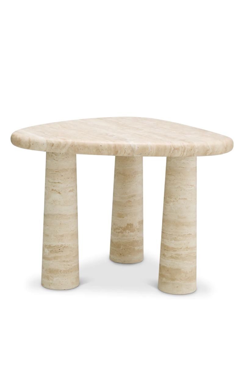 Table d'appoint en travertin | Eichholtz Larino S | Meubleluxe.fr