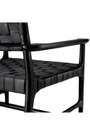 Chaise longue en cuir noir tresse | Eichholtz Tiberio | OROA.fr