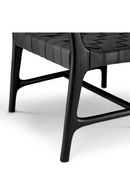 Chaise longue en cuir noir tresse | Eichholtz Tiberio | OROA.fr
