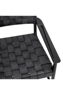 Chaise longue en cuir noir tresse | Eichholtz Tiberio | OROA.fr
