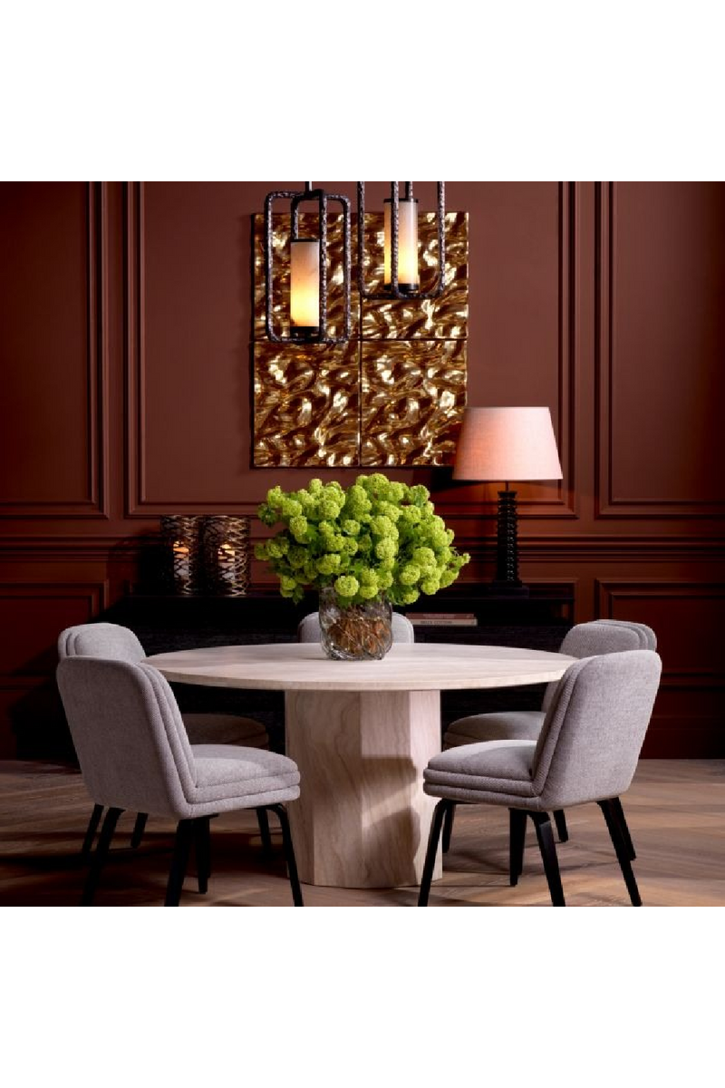 Chaise de Salle à Manger Grise Rembourrée | Eichholtz Lucia | OROA.fr