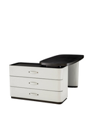 Bureau en cuir gris et bois moka | Eichholtz Numana | Meubleluxe.fr