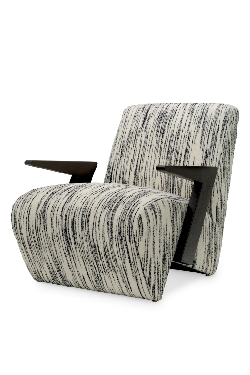 Fauteuil en tissu noir et blanc | Eichholtz Venosa | Meubleluxe.fr