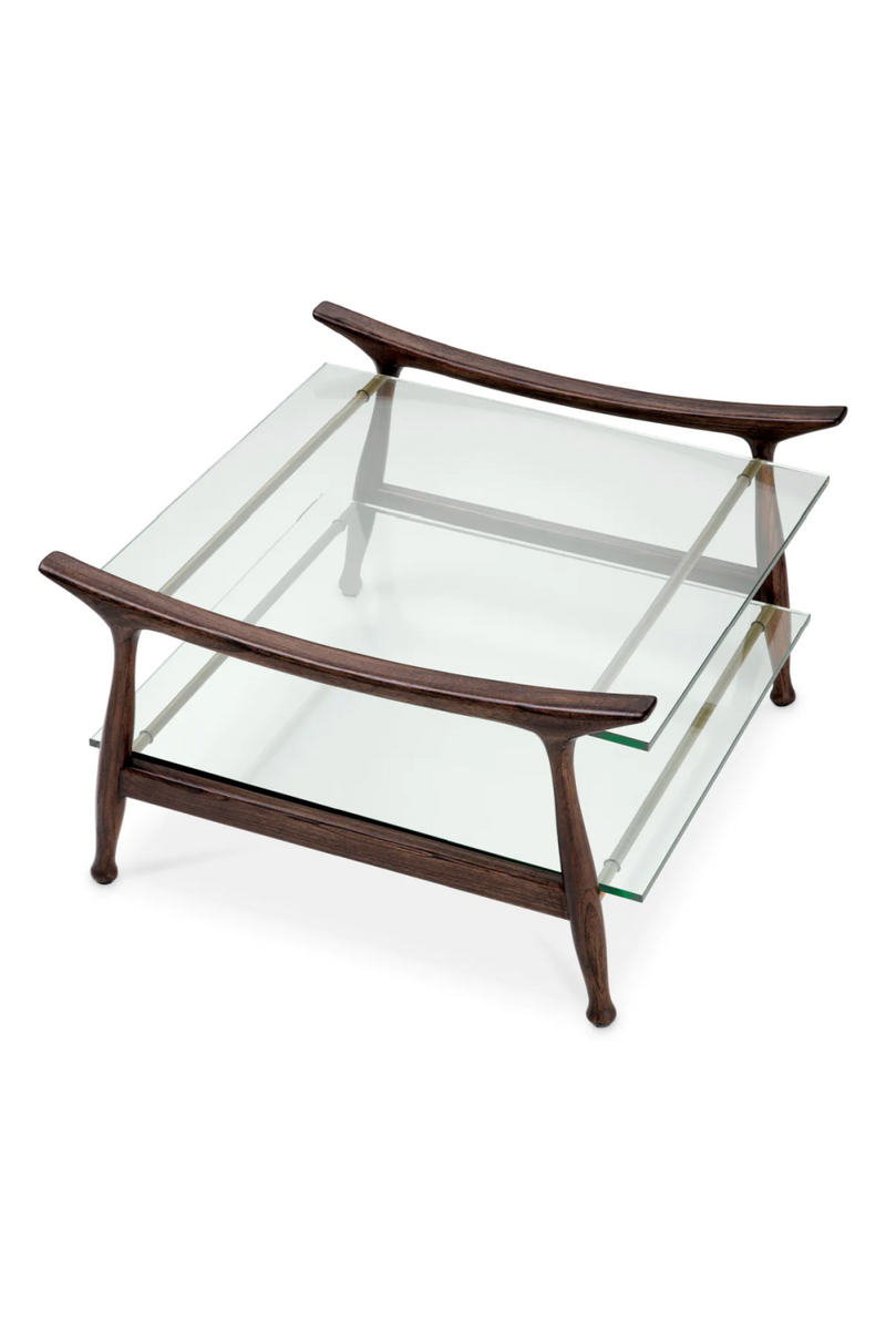 Table basse en métal marron et verre transparent | Eichholtz Manzo | Meubleluxe.fr