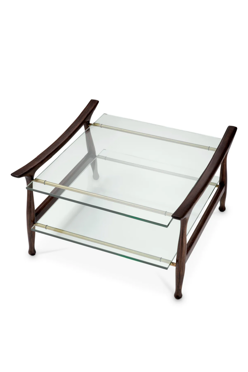 Table basse en métal marron et verre transparent | Eichholtz Manzo | Meubleluxe.fr