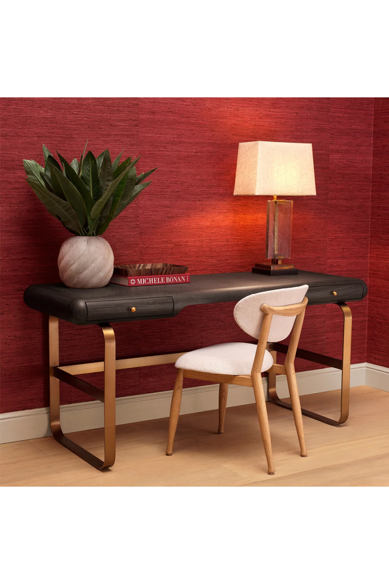 Chaise de salle à manger naturelle capitonnée | Eichholtz Allston | OROA.fr