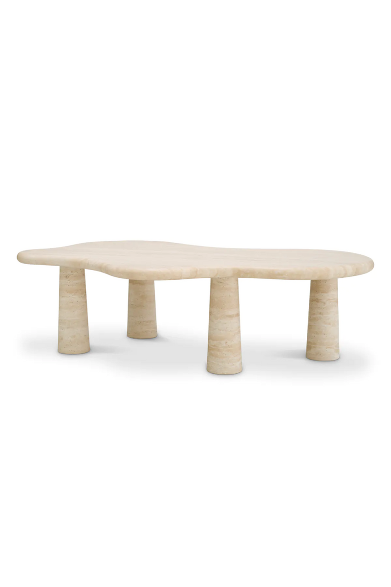 Table basse organique en travertin | Eichholtz Rialto | Meubleluxe.fr