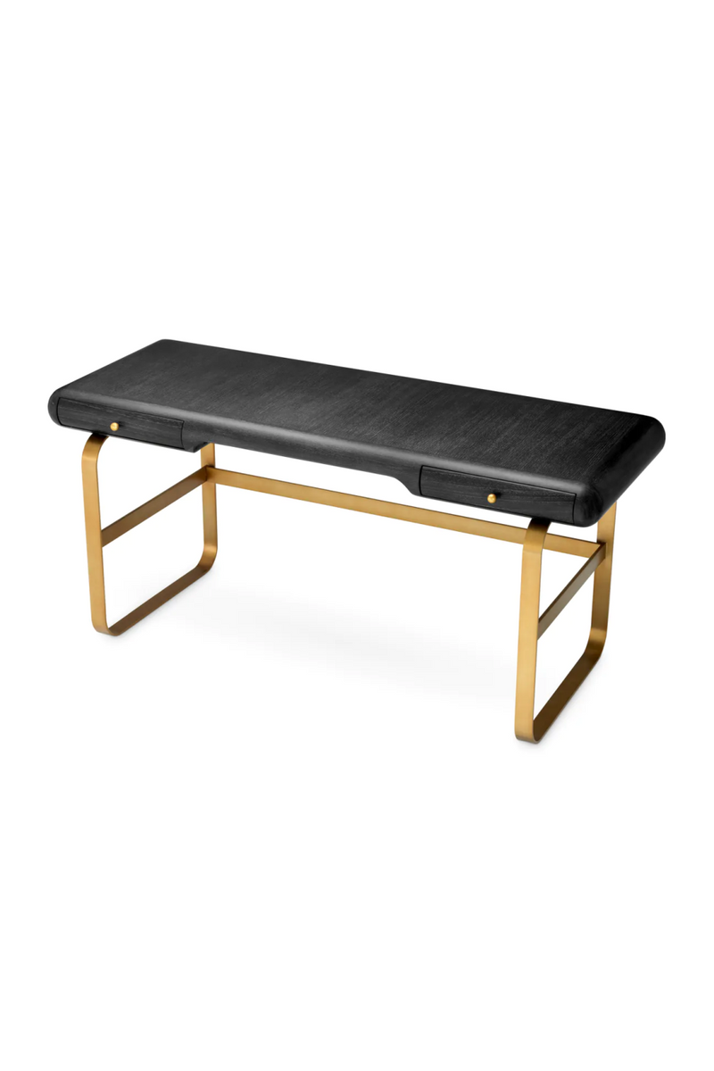 Bureau 2 tiroirs en chene gris | Eichholtz Nathaniel | OROA.fr