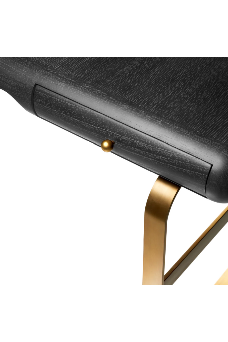 Bureau 2 tiroirs en chene gris | Eichholtz Nathaniel | OROA.fr