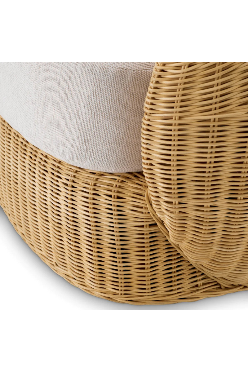 Fauteuil pivotant en rotin naturel | Eichholtz Rafael | Meubleluxe.fr