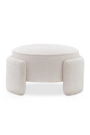 Pouf en tissu Lyssa blanc cassé | Eichholtz Ortega | Meubleluxe.fr