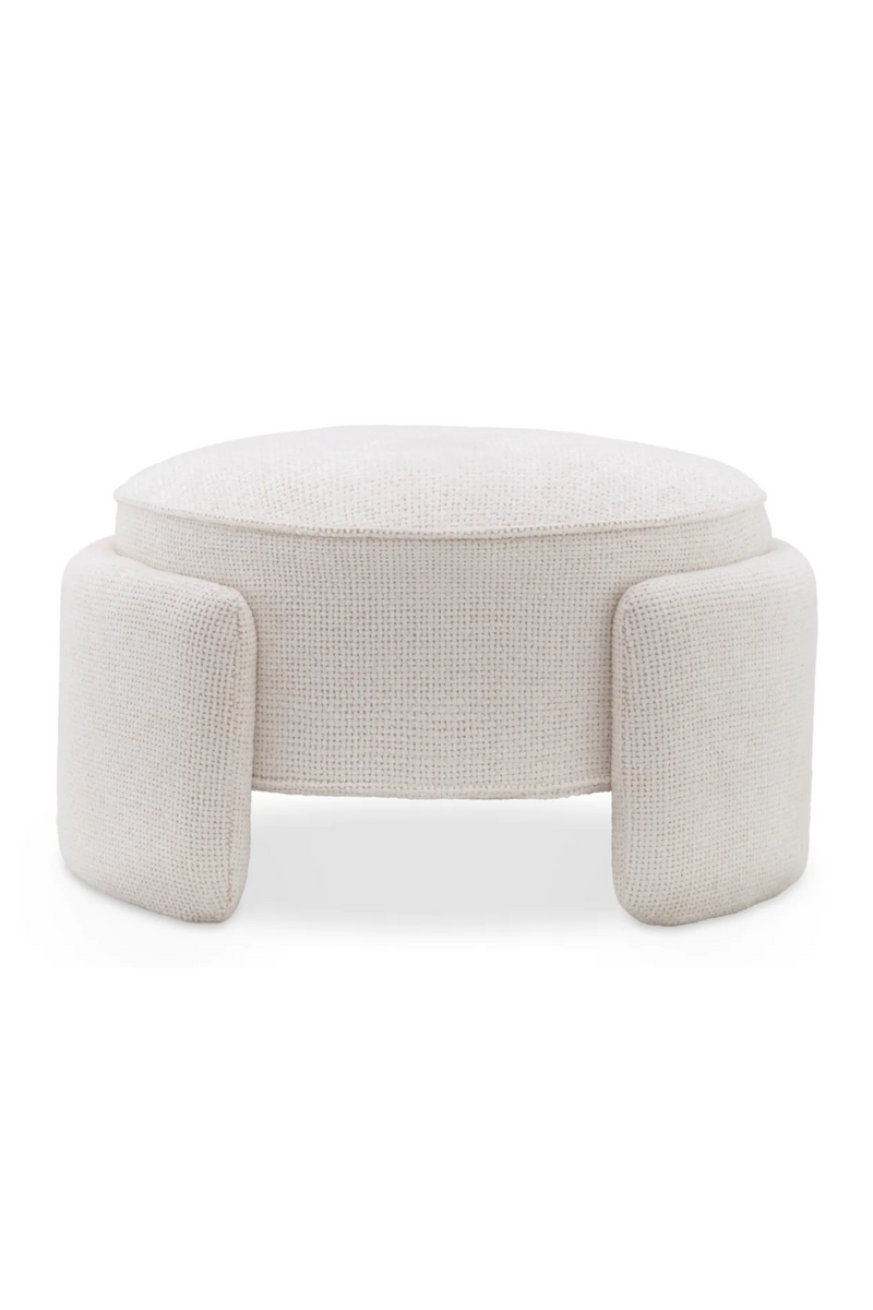 Pouf en tissu Lyssa blanc cassé | Eichholtz Ortega | Meubleluxe.fr