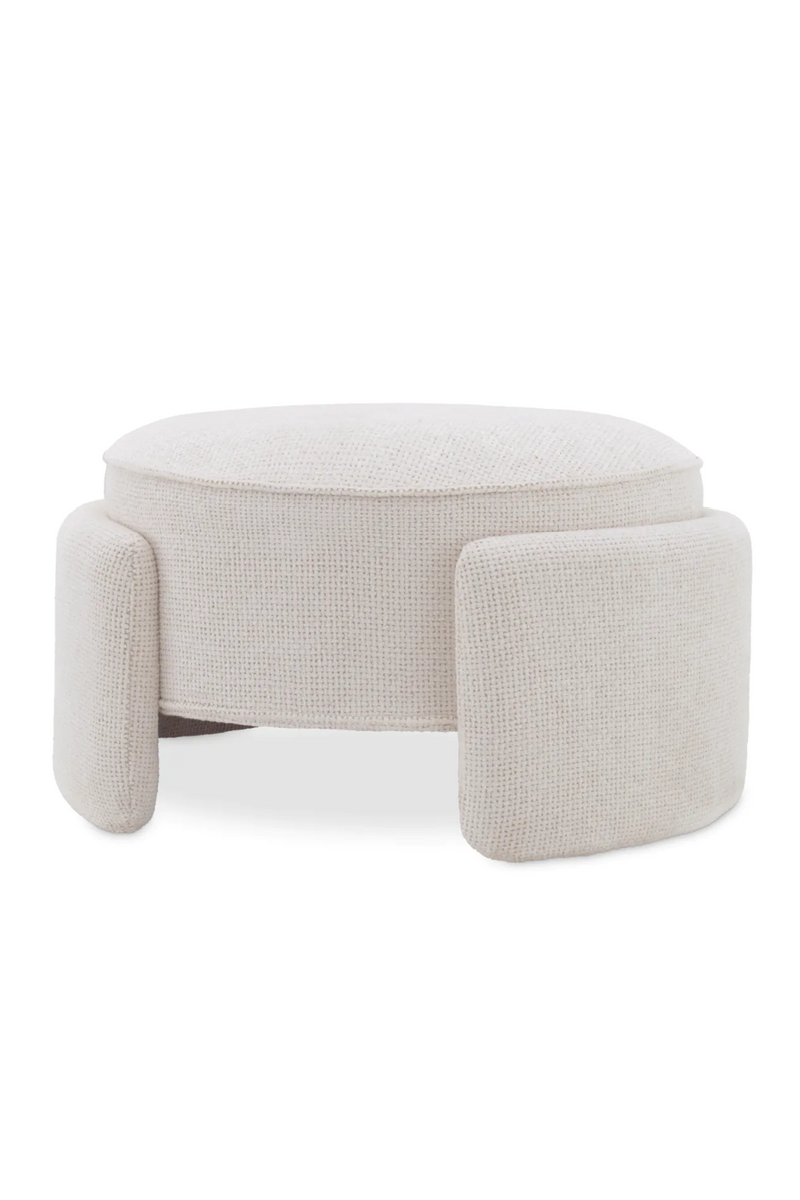 Pouf en tissu Lyssa blanc cassé | Eichholtz Ortega | Meubleluxe.fr