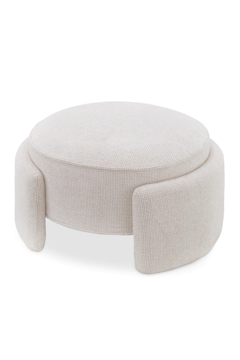 Pouf en tissu Lyssa blanc cassé | Eichholtz Ortega | Meubleluxe.fr