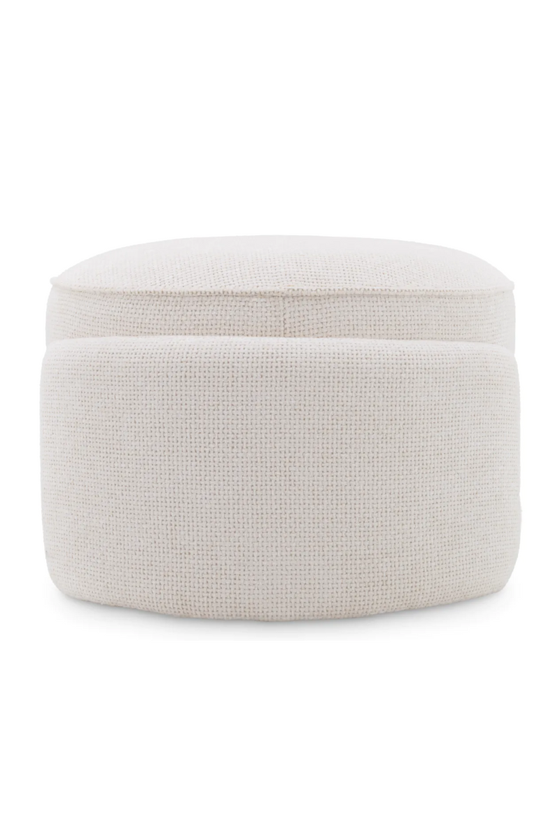 Pouf en tissu Lyssa blanc cassé | Eichholtz Ortega | Meubleluxe.fr