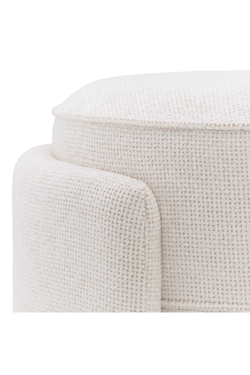 Pouf en tissu Lyssa blanc cassé | Eichholtz Ortega | Meubleluxe.fr