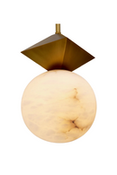 Suspension en laiton vieilli et en albâtre | Eichholtz Elko | Meubleluxe.fr