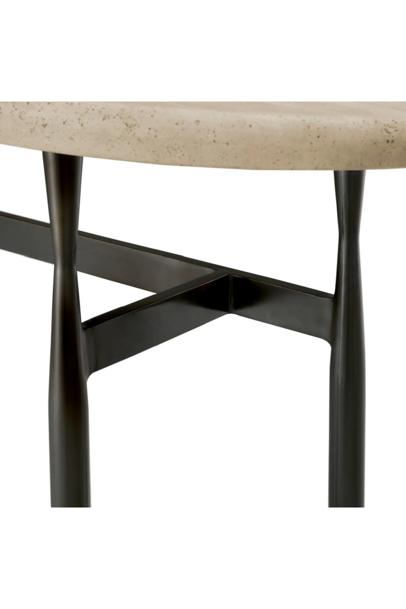 Console en travertin et bronze | Eichholtz Palermo | Meubleluxe.fr