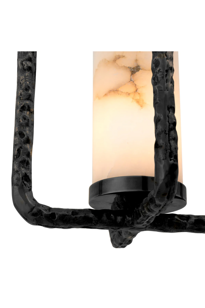 Lustre en bronze martellé et albâtre | Eichholtz San Lorenzo | Meubleluxe.fr