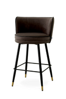 Chaise de comptoir en velours marron foncé | Eichholtz Grenada | Meubleluxe.fr