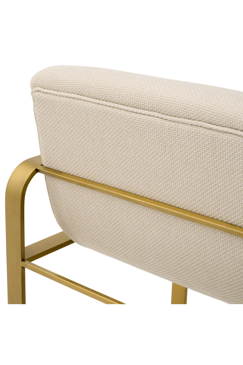 Chaise de comptoir en laiton brossé et en tissu sable | Eichholtz Olsen | Meubleluxe.fr