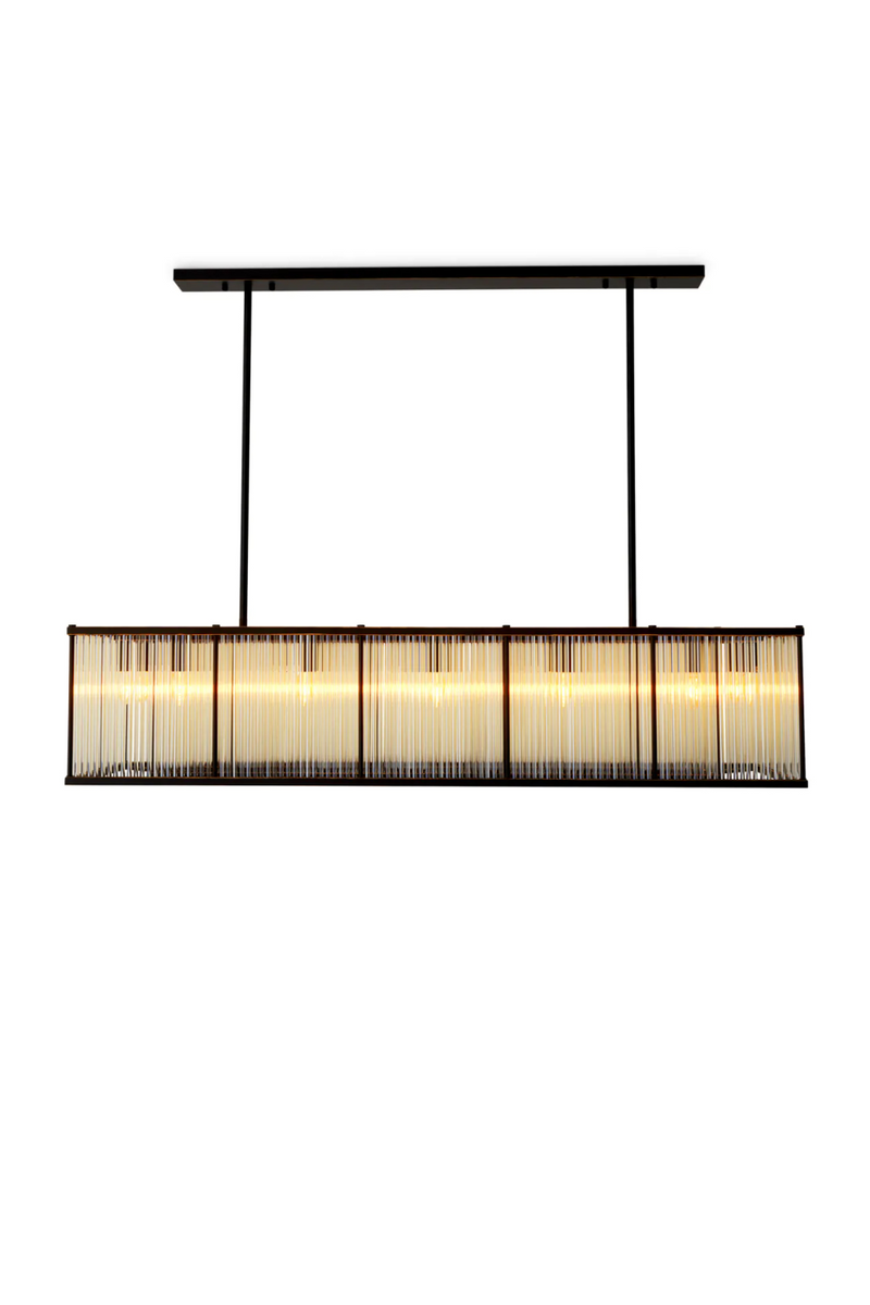 Lustre en bronze et en verre vintage | Eichholtz Bernardi | Meubleluxe.fr