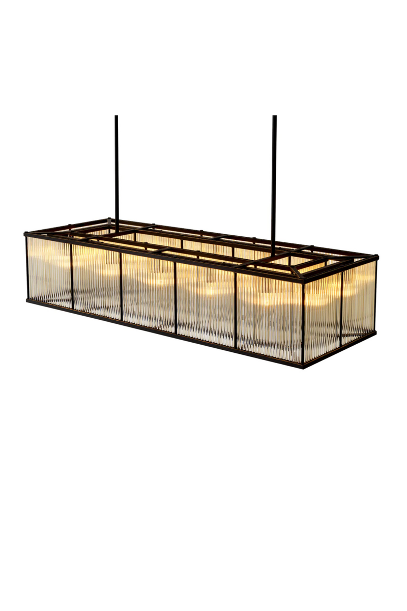 Lustre en bronze et en verre vintage | Eichholtz Bernardi | Meubleluxe.fr