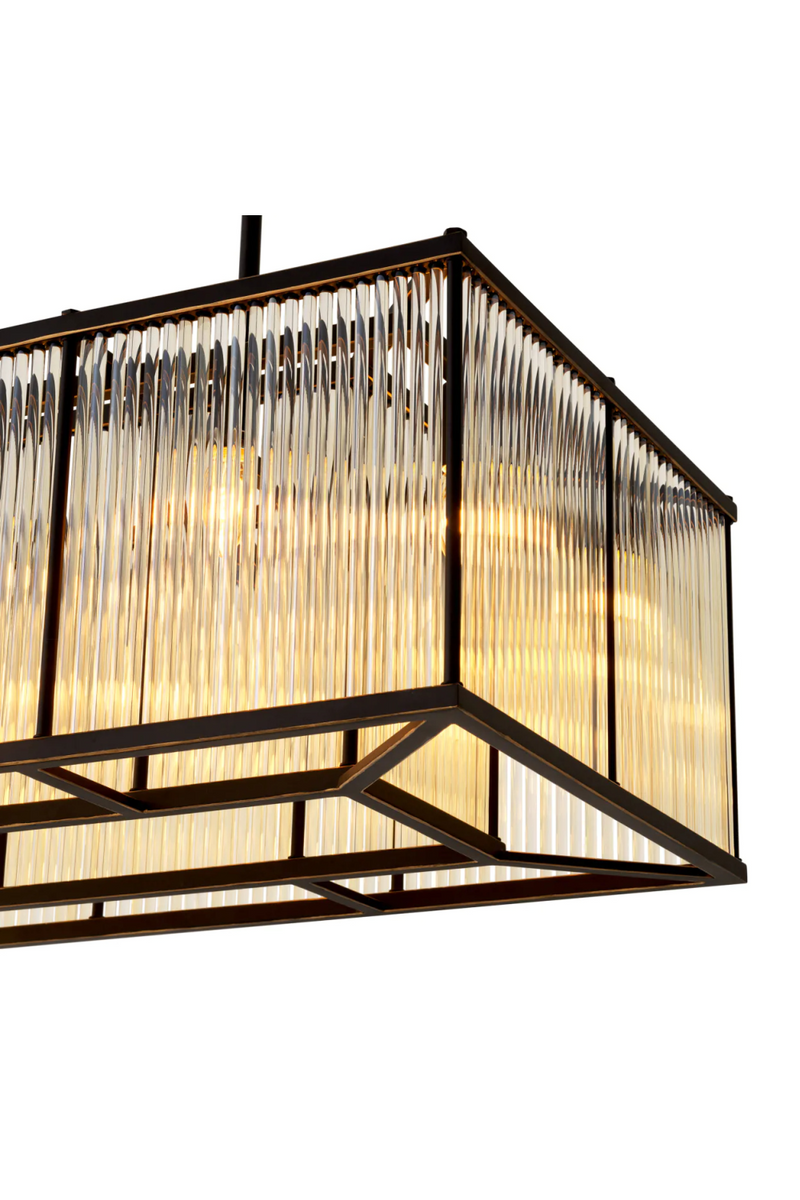 Lustre en bronze et en verre vintage | Eichholtz Bernardi | Meubleluxe.fr