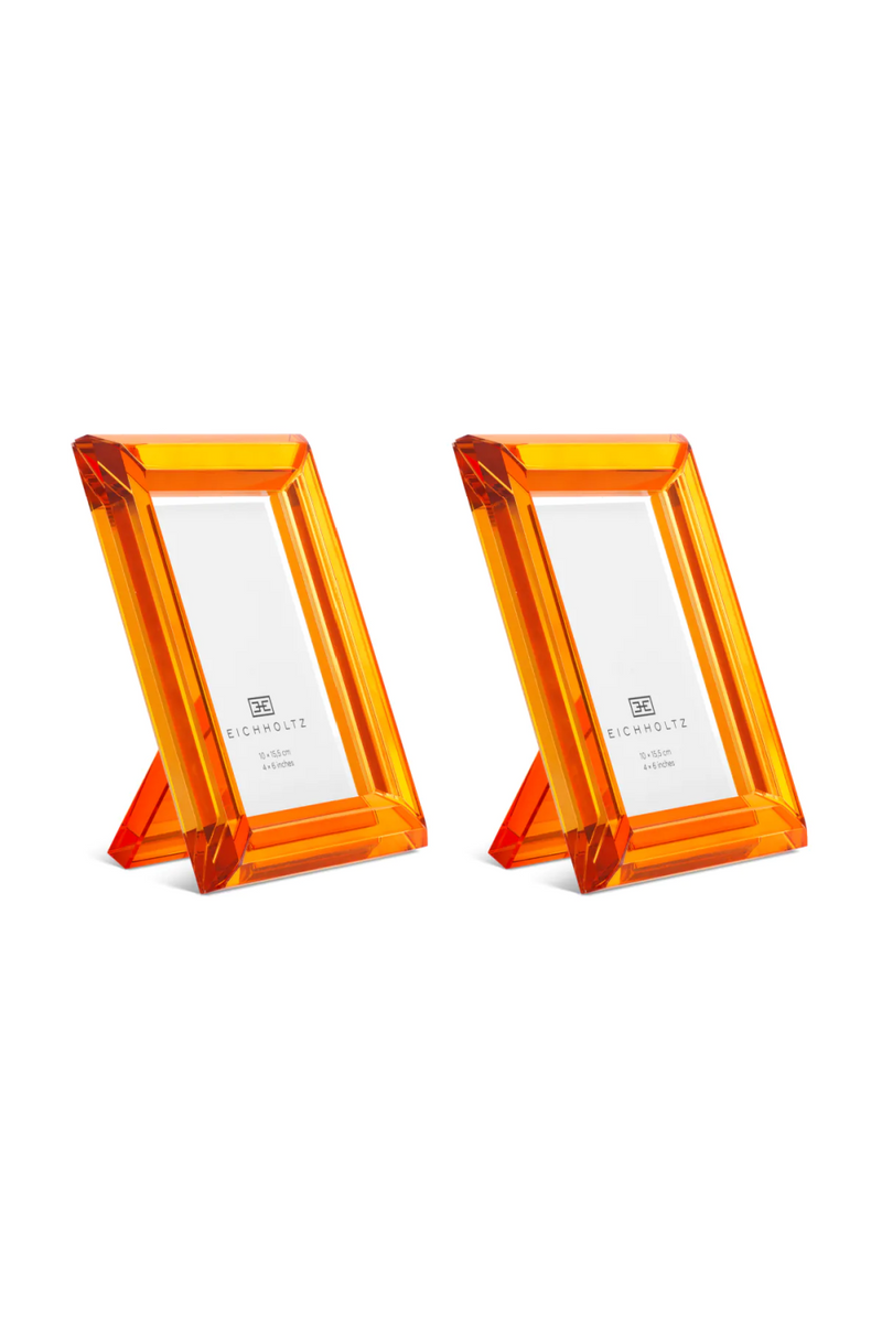 Cadre photo en cristal orange (lot de 2) | Eichholtz Theory S  | Meubleluxe.fr