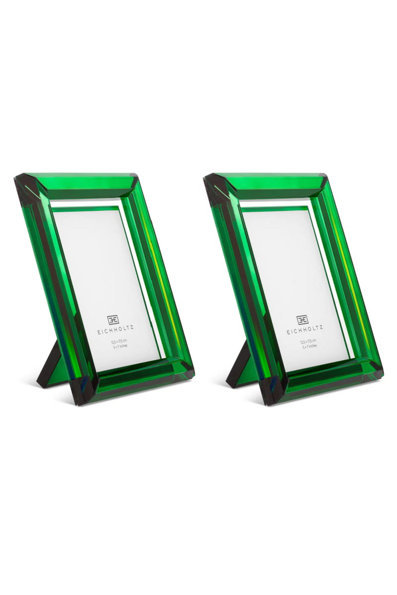 Cadre photo en cristal vert (lot de 2) | Eichholtz Theory L | Meubleluxe.fr