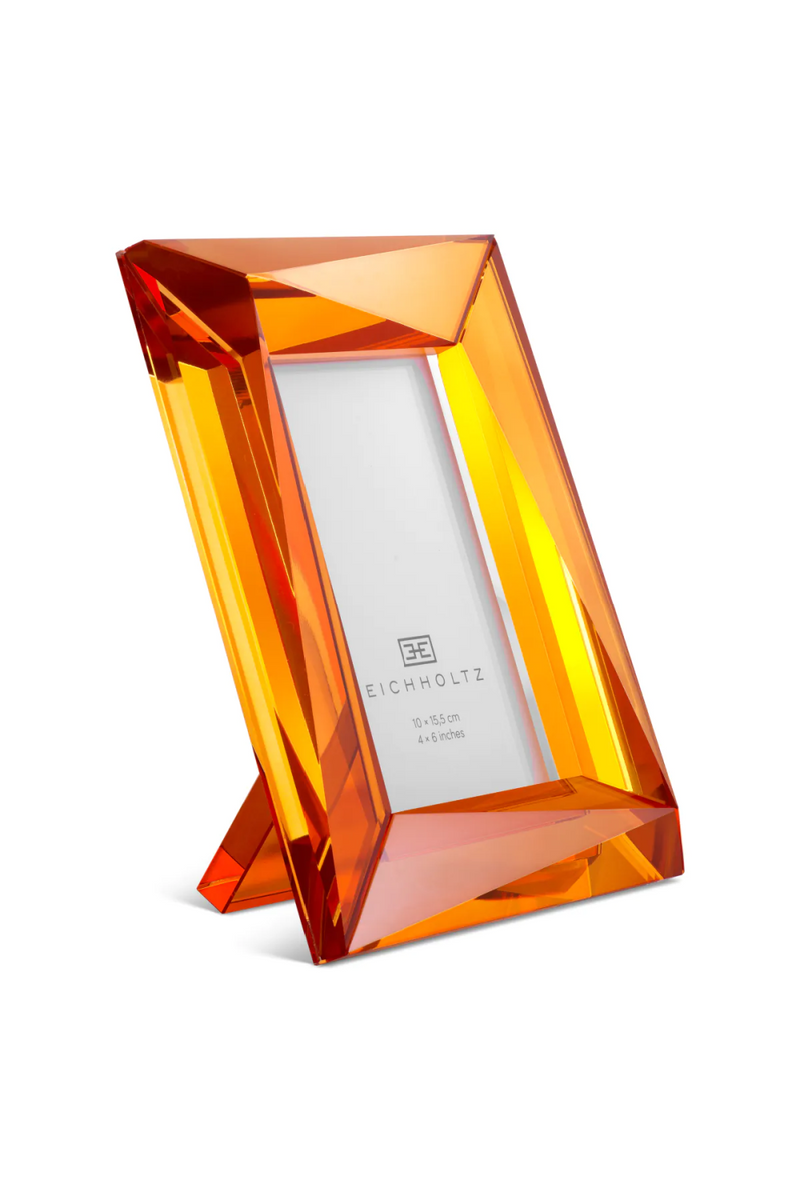 Cadre photo en cristal orange (lot de 2) | Eichholtz Obliquity S | Meubleluxe.fr