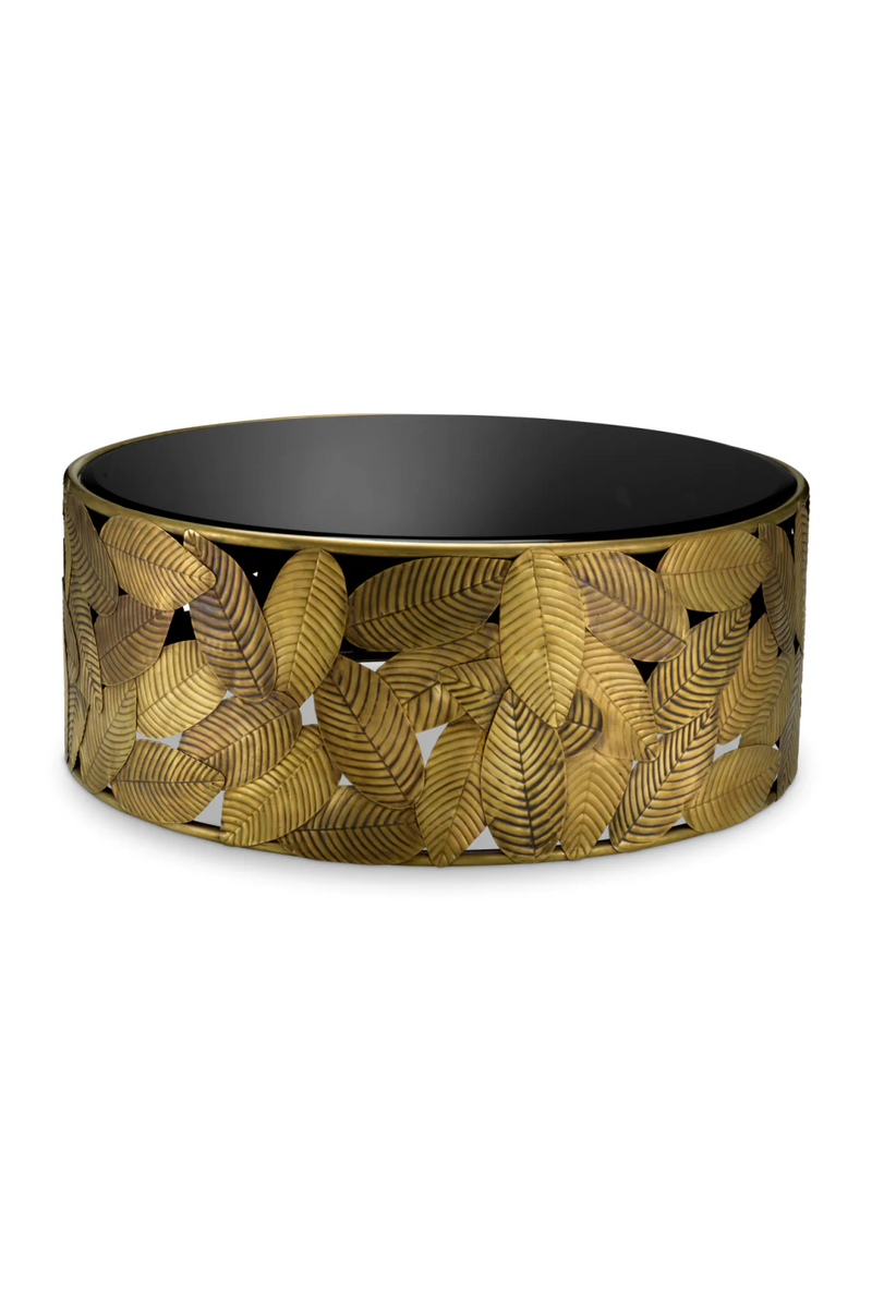 Table basse en verre biseaute noir | Eichholtz Botanico | OROA.fr