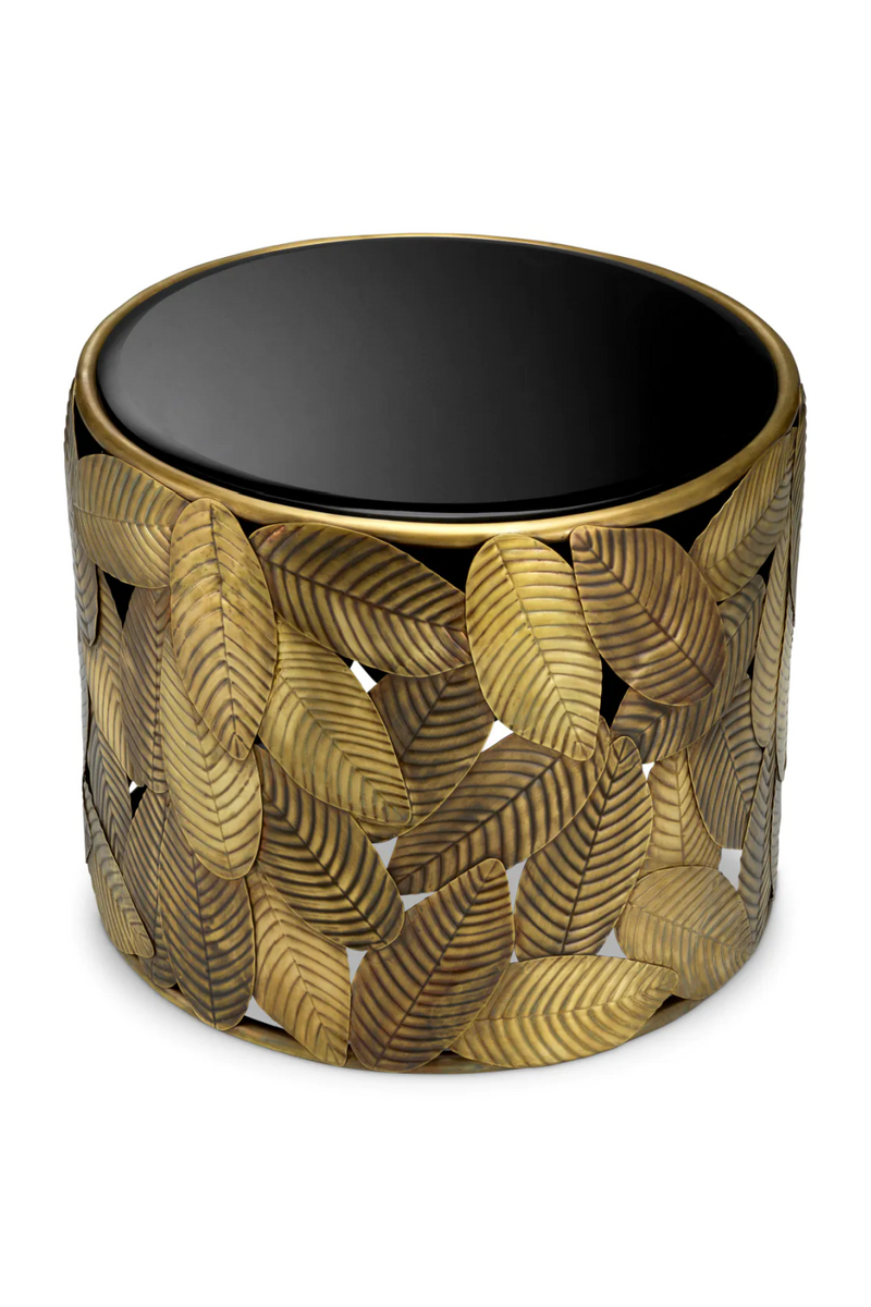 Table d'appoint en verre biseaute noir | Eichholtz Botanico | OROA.fr
