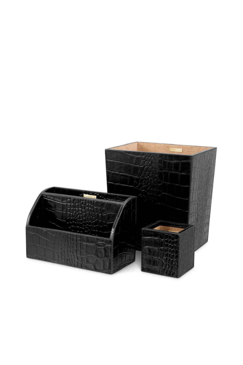 Organisateurs de bureau en cuir embosse croco (3) | Eichholtz Scaleo | OROA.fr